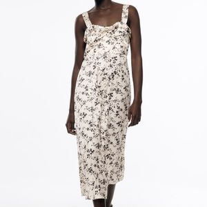 ZARA Floral Print Slip Dress